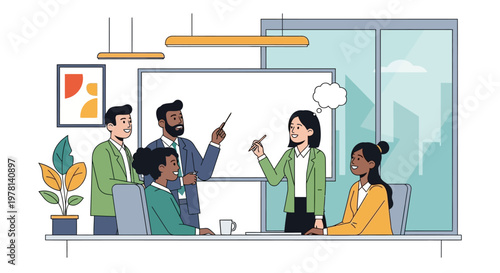 Business people in meeting room.