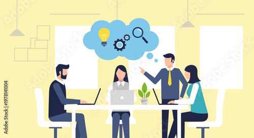 Business people discussing ideas together.