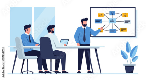 Business team working on project plan.