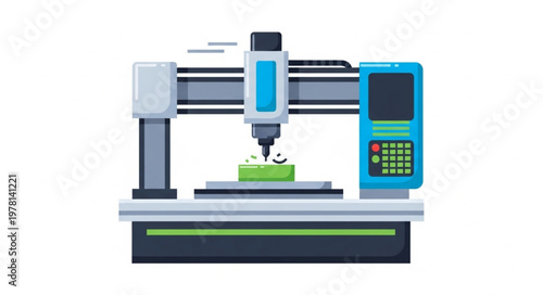 Modern CNC Milling Machine Working on a Component.