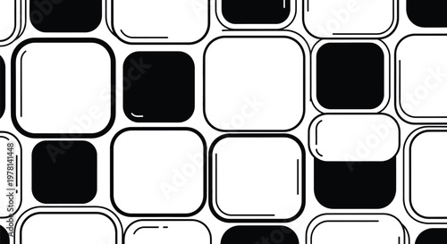 Rounded square ceramic tile pattern vector illustration