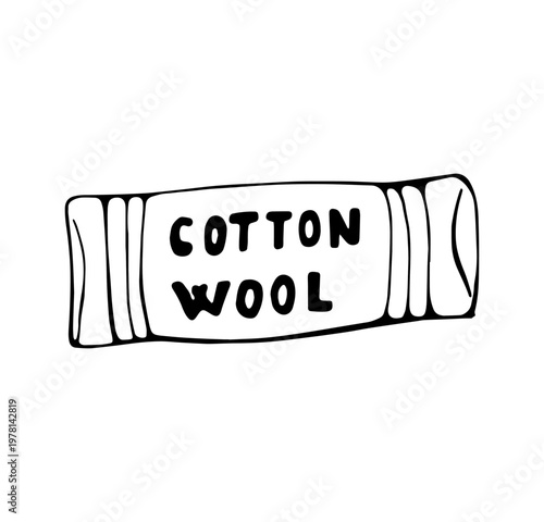 Medical Cotton Roll Doodle Illustration Healthcare Hygiene Concept