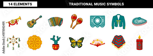 Mexican Folk Music and Fiesta Vector Elements