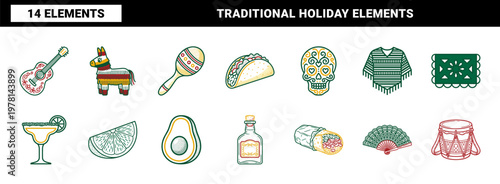Mexican Cultural Celebration Asset Sheet.