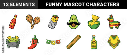 Mexican Food and Party Mascot Assets