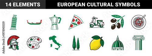 Italy Travel and Culture Graphic Elements