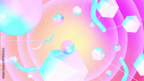 Vibrant abstract background with colorful shapes and geometric forms