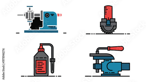 Tools Illustrations: A detailed illustration showcasing a variety of essential tools. This art piece encapsulates the essence of craftsmanship and mechanical ingenuity.