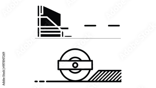 Engineering Blueprint: A minimalist depiction of construction, highlighting structural frameworks and functional elements. perfect for illustrating concepts of design, engineering.