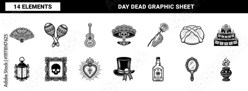 Day of the Dead Folk Art Symbol Set
