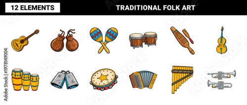 Latin Folk Music Instrument Graphic Sheet