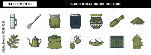 Yerba Mate Tea Culture Vector Elements