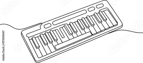 Continuous single line of a midi keyboard controller