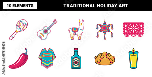 Mexican Day of the Dead Festive Graphics