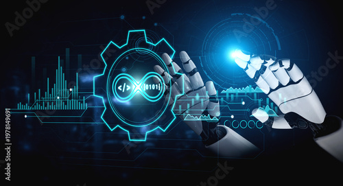 Billede på lærred AI in DevOps methodology for software development and IT operations