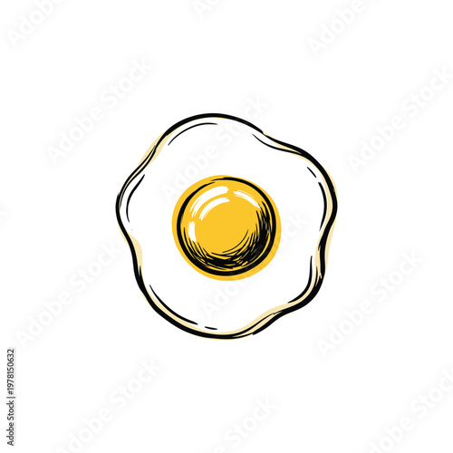 Fried Egg Offset Color Pop Sketch