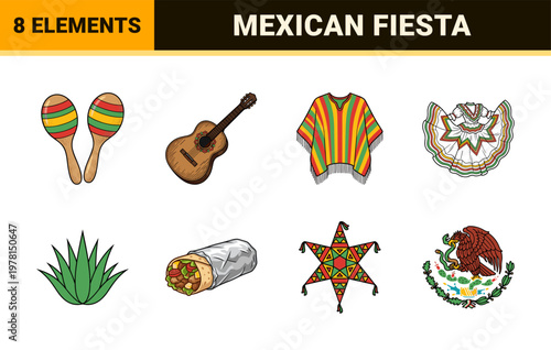 Mexican Fiesta Celebration Graphic Elements