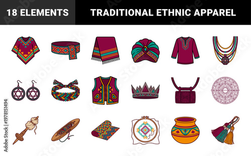 Ethnic Folk Fashion and Cultural Elements