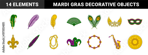 Mardi Gras Carnival Festive Vector Elements