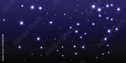 Abstract starry night sky with shooting stars streaking across dark purple heavens, cosmic gradient glow with subtle stars, vector design