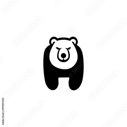Polar Bear Head Letter H logo...