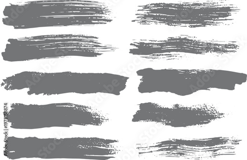 Grunge brush strokes lines abstract vector set
Black ink speech bubble grunge illustration collection