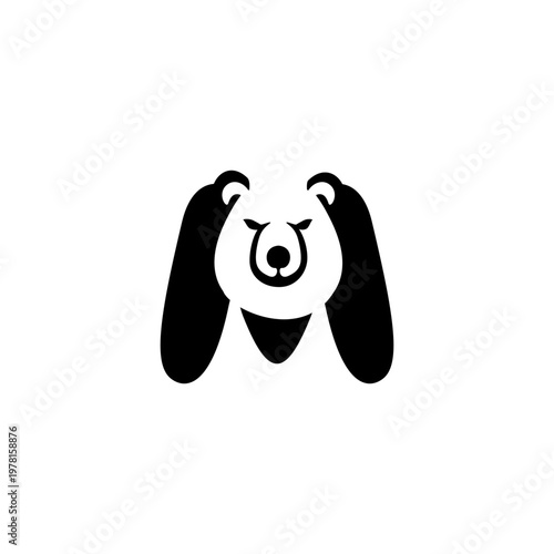 Polar Bear Head Letter M logo...