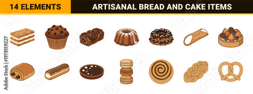 Gourmet Pastry and Bread Asset Sheet.