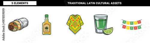 Mexican Fiesta Celebration Graphic Assets