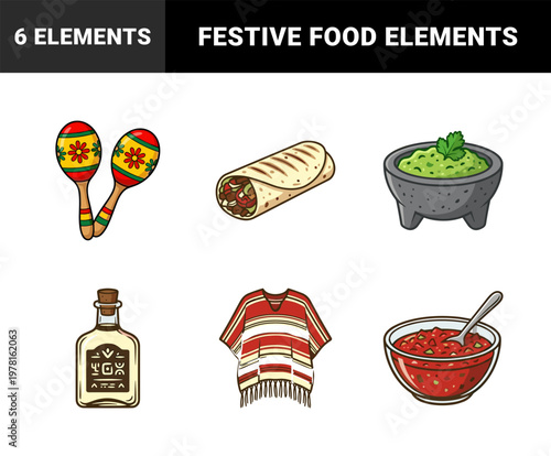 Mexican Fiesta Culinary Vector Asset Sheet