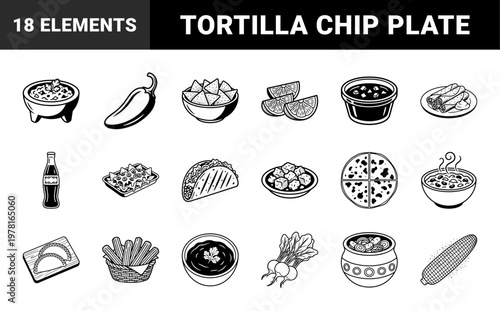 Mexican Tortilla Chips and Snacks Set