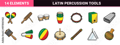 Caribbean Rhythm Percussion Graphic Kit