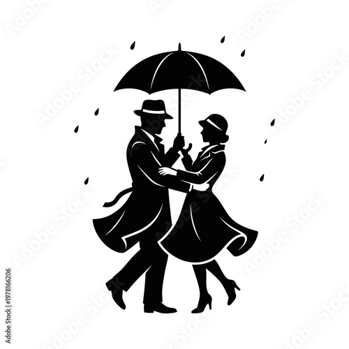 Latin dance couple in elegant pose