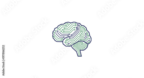 Artificial Intelligence Brain Concept with Circuitry Details