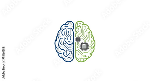 Artificial Intelligence Brain Concept with Digital Circuitry