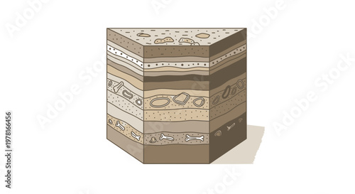 Archaeological Stratigraphy Soil Layers Excavation Site Section