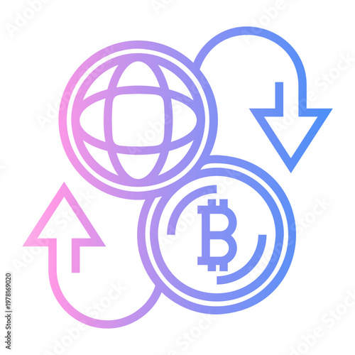 crypto Line Gradient Icon