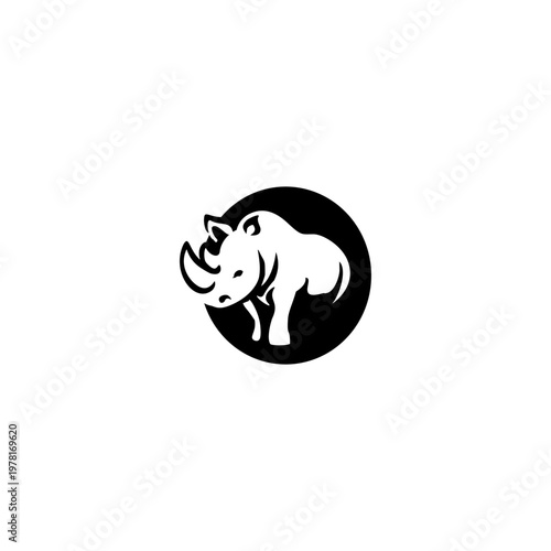 Standing Bold Rhinoceros Lett...