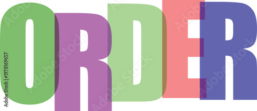 Order vector illustration with bright letters, concept for e-commerce and delivery services.