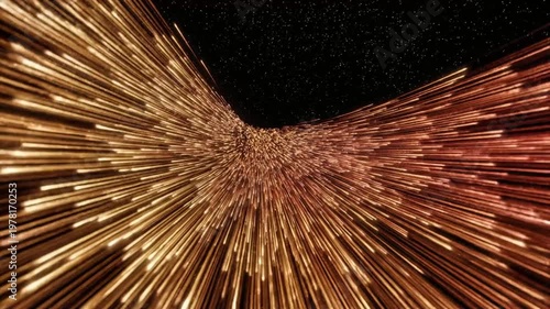 Abstract Blue Light Streaks Converging into Cosmic Vortex