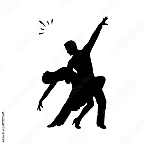 Classic Dancing Duet Silhouette with Elegant Pose