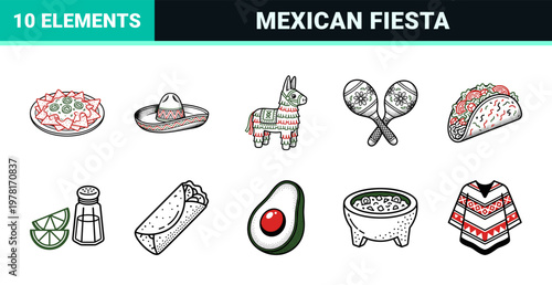 Mexican Fiesta Celebration Graphic Assets