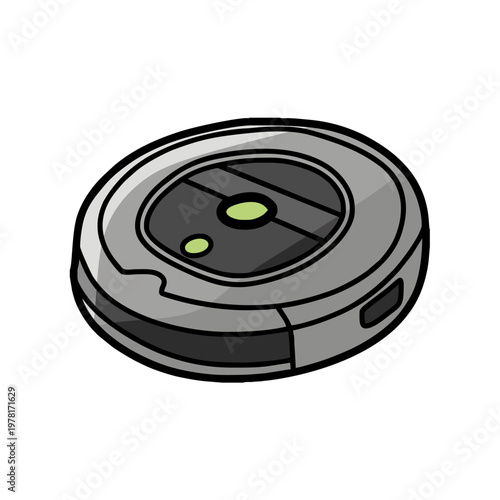 simple round floor vacuum cleaner robot image