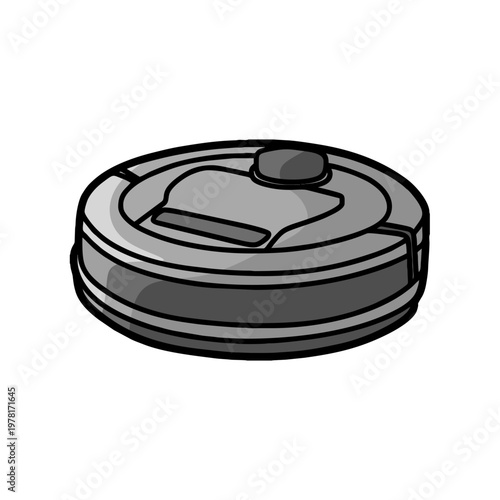 simple gray round vacuum cleaner vectors