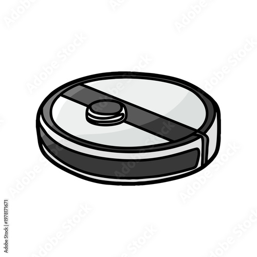 simple black and white automatic floor vacuum cleaner