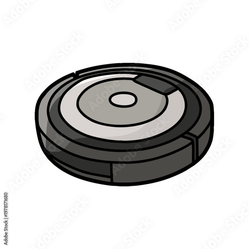 simple black and white electric automatic vacuum cleaner vectors