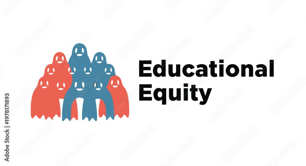 Obraz premium Educational equity, diversity, inclusion icons, vector graphics, social issues, equality symbols