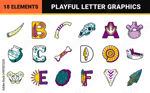 Prehistoric Alphabet and Bone Graphics