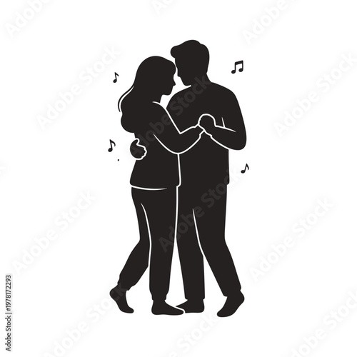 Ballet couple rehearsing graceful duet