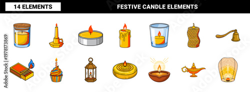Celebration Candle and Light Graphic Set